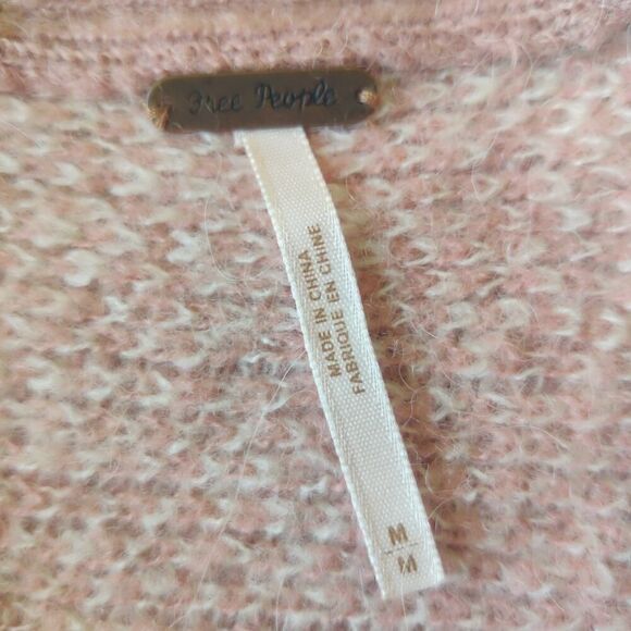 Free People "purple rain" cropped alpaca blend sweater sz M - Picture 12 of 13